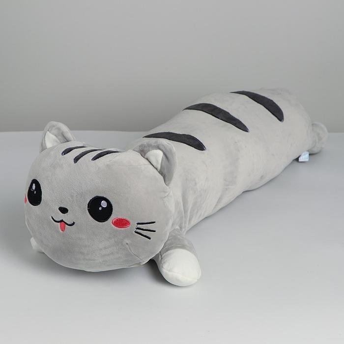 Подушка-игрушка Кот, высота 75 см, серый купить,NaN