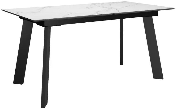 Обеденный стол ДИК Dikline DKH160, 160х90x78 см, керамика, черный, белый