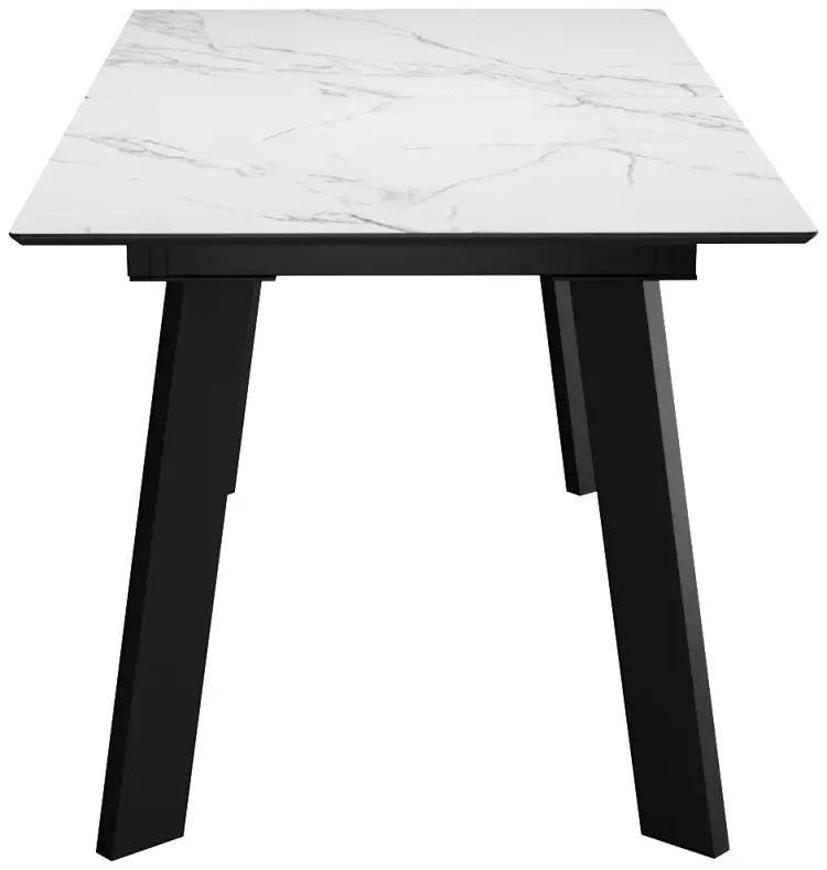 Обеденный стол ДИК Dikline DKH160, 160х90x78 см, керамика, черный, белый
