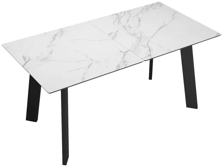 Обеденный стол ДИК Dikline DKH160, 160х90x78 см, керамика, черный, белый