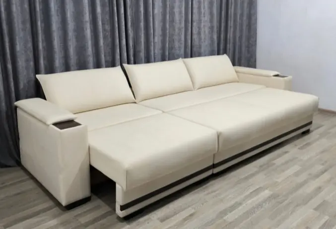 Диван Карат, 350х120 см, обивка ткань, белый купить,NaN