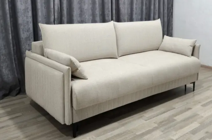 Диван Аврора, 215х110 см, обивка букле, бежевый купить,NaN