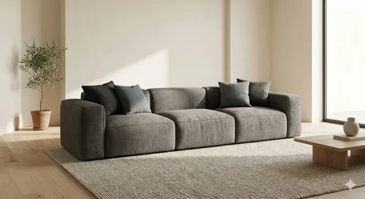Диван Бриошь, 317х150 см, обивка ткань, коричневый купить,NaN