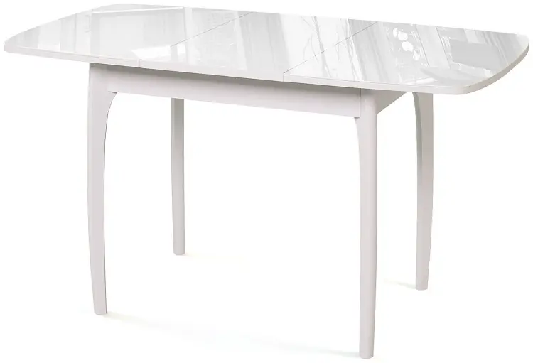 Обеденный стол ДИК DikLine M40 optiwhite, 90х65x75 см, стекло, белый купить,NaN
