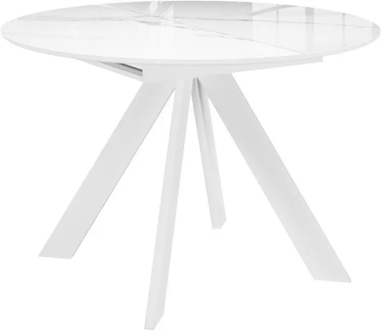 Обеденный стол ДИК DikLine SFC110, 110х110x76 см, стекло, белый купить,NaN