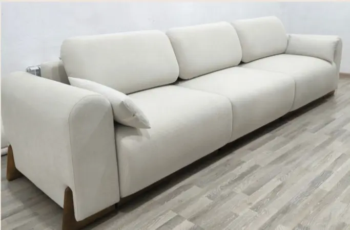 Диван Дюна, 350х145 см, обивка микровелюр, кремовый купить,NaN