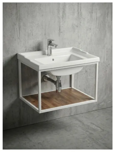 Тумба с раковиной KABINKA.KZ K0000342437, 61x40x46 см, белый - ForteMarket Тумба с раковиной KABINKA.KZ K0000342437, 61x40x46 см, белый купить,NaN
