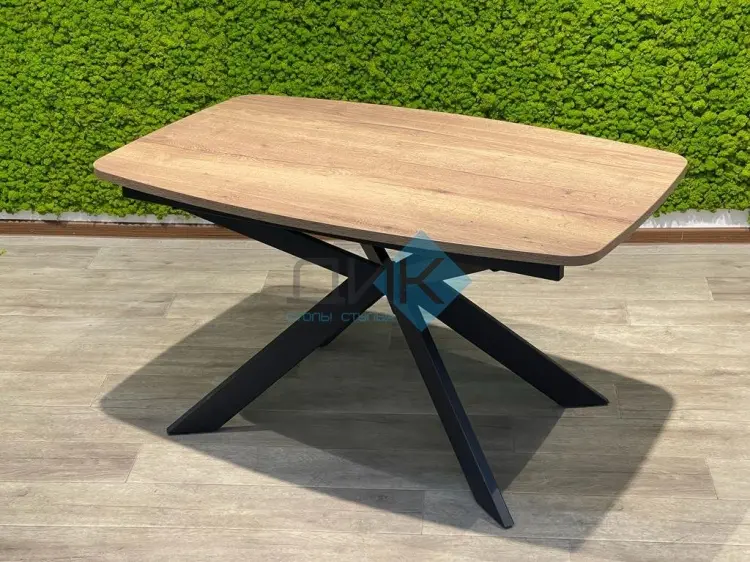 Обеденный стол ДИК DikLine B140, 140х90x76 см, ЛДСП, черный, коричневый купить,NaN
