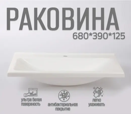 Тумба с раковиной KABINKA.KZ Loft 700+, 69.5x47.5x39.5 см, белый купить,NaN