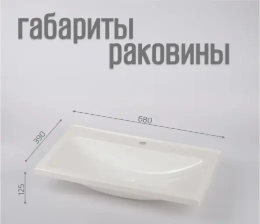 Тумба с раковиной KABINKA.KZ Loft 700+, 69.5x47.5x39.5 см, белый купить,NaN