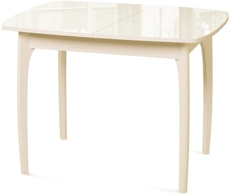 Обеденный стол ДИК DikLine M15, 105х75x75 см, ЛДСП, стекло, бежевый купить,NaN