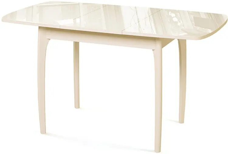 Обеденный стол ДИК DikLine M15, 105х75x75 см, ЛДСП, стекло, бежевый купить,NaN