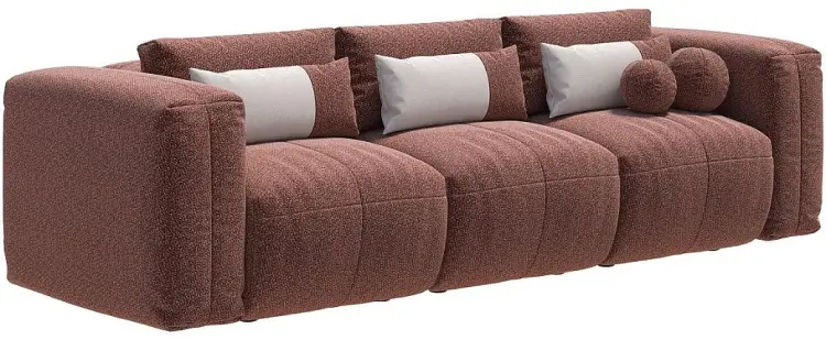 Диван Брауни, 314х111 см, обивка ткань, коричневый купить,NaN
