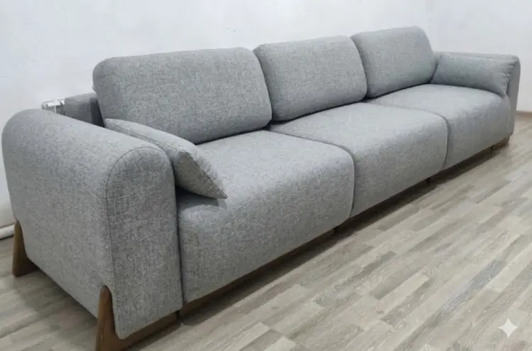 Диван Дюна, 350х145 см, обивка букле, серый купить,NaN