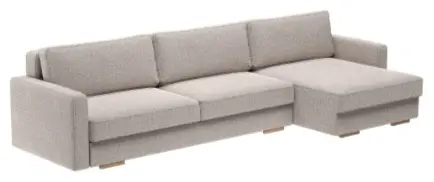 Угловой диван Перо, 345х150 см, обивка ткань, бежевый купить,NaN