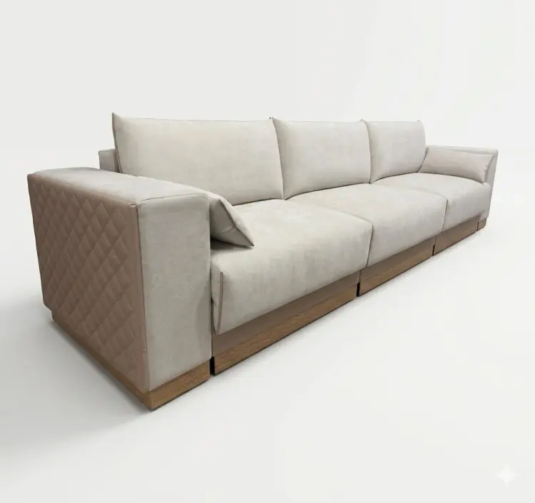 Диван Кубо, 360х120 см, обивка микровелюр, белый купить,NaN