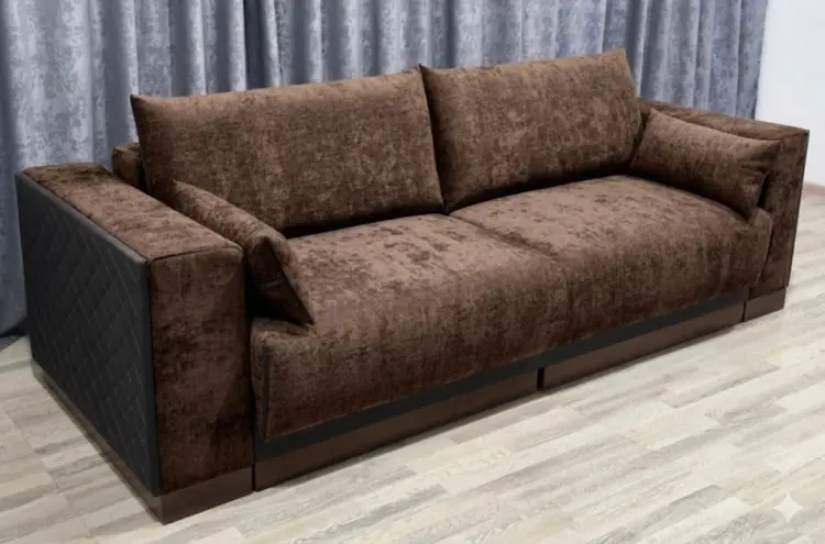 Диван Кубо, 260х120 см, обивка микровелюр, коричневый купить,NaN