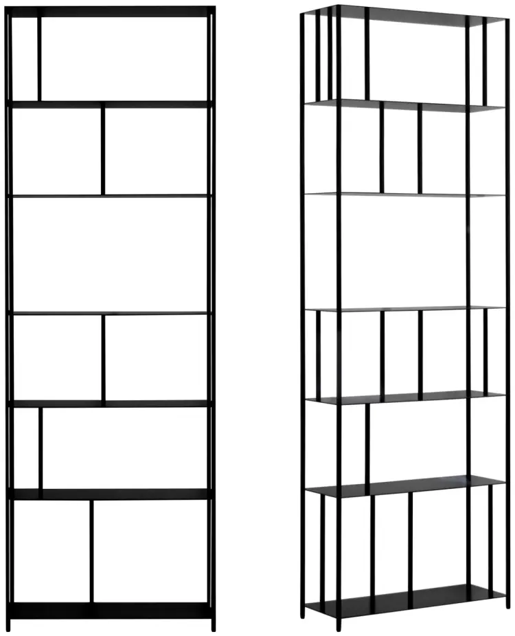 Стеллаж напольный Ellipse Stripe, 80x30x237.6 см, черный