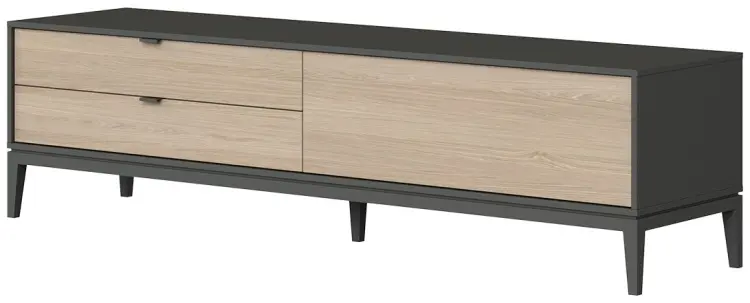 ТВ-тумба напольная Ellipse Fjord, 202x54x51 см, темно-серый