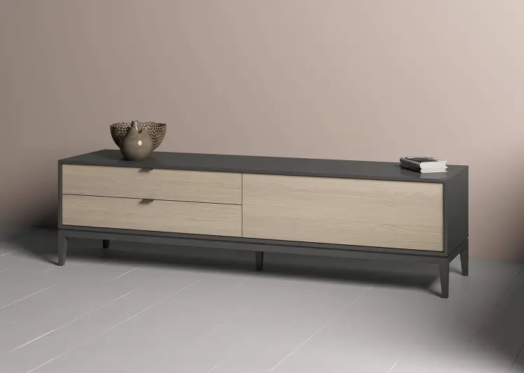 ТВ-тумба напольная Ellipse Fjord, 202x54x51 см, темно-серый