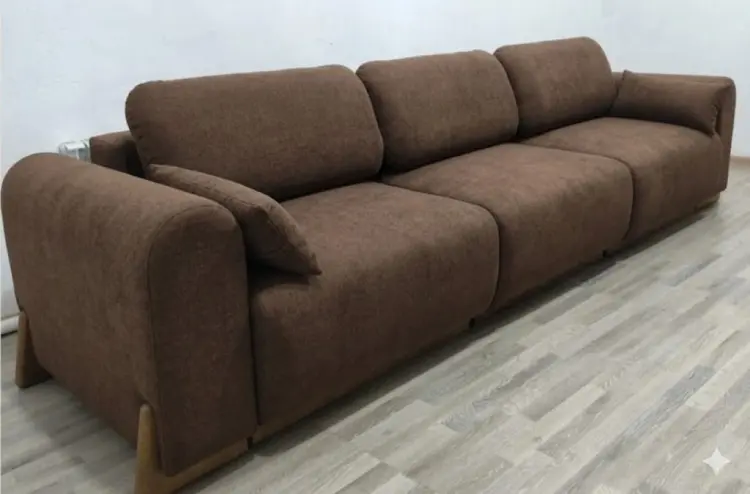 Диван Дюна, 350х145 см, обивка букле, коричневый купить,NaN