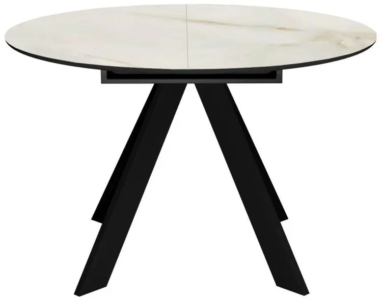 Обеденный стол Ostra Bianco cream, 100х100x76 см, керамогранит, черный, белый купить,NaN
