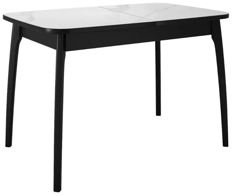 Обеденный стол DikLine MK15, 105х75x74 см, керамогранит, черный, белый купить,NaN