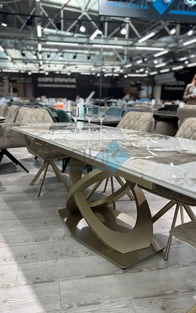 Обеденный стол ДИК DikLine EKE160, 160х90x77 см, керамика, бежевый купить,NaN