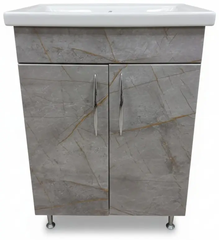 Тумба с раковиной KABINKA.KZ Мрамор Византийский, 56.5x71.5x44 см, серый купить,NaN