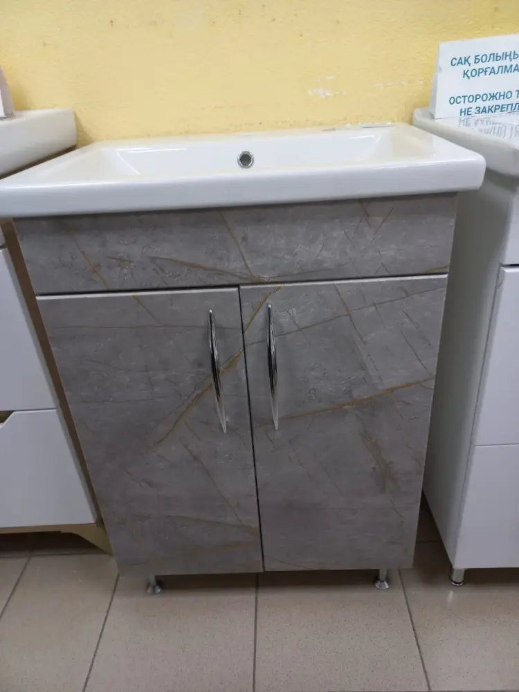 Тумба с раковиной KABINKA.KZ Мрамор Византийский, 56.5x71.5x44 см, серый купить,NaN