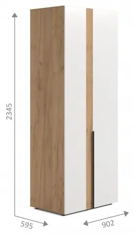 Распашной шкаф ЛОФТМебель K0000053608, 90.2x234.5х59.5 см, коричневый купить,NaN