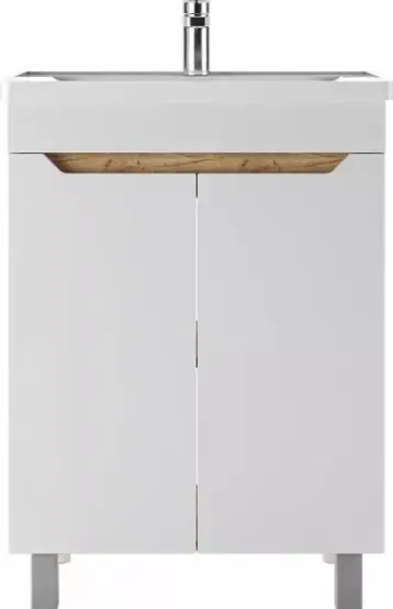 Тумба с раковиной KABINKA.KZ Адай, 59x70x48 см, белый, коричневый