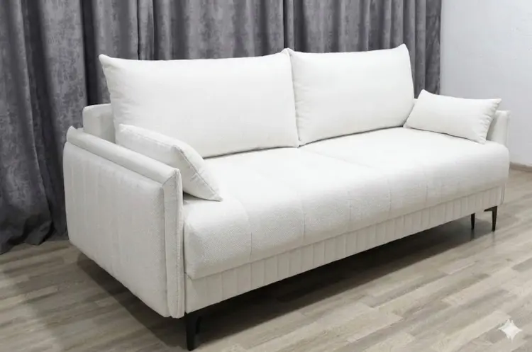 Диван Аврора, 215х110 см, обивка букле, кремовый купить,NaN