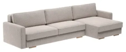 Угловой диван Перо, 345х150 см, обивка ткань, бежевый купить,NaN