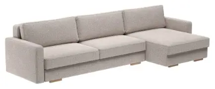 Угловой диван Перо, 345х150 см, обивка ткань, слоновая кость купить,NaN