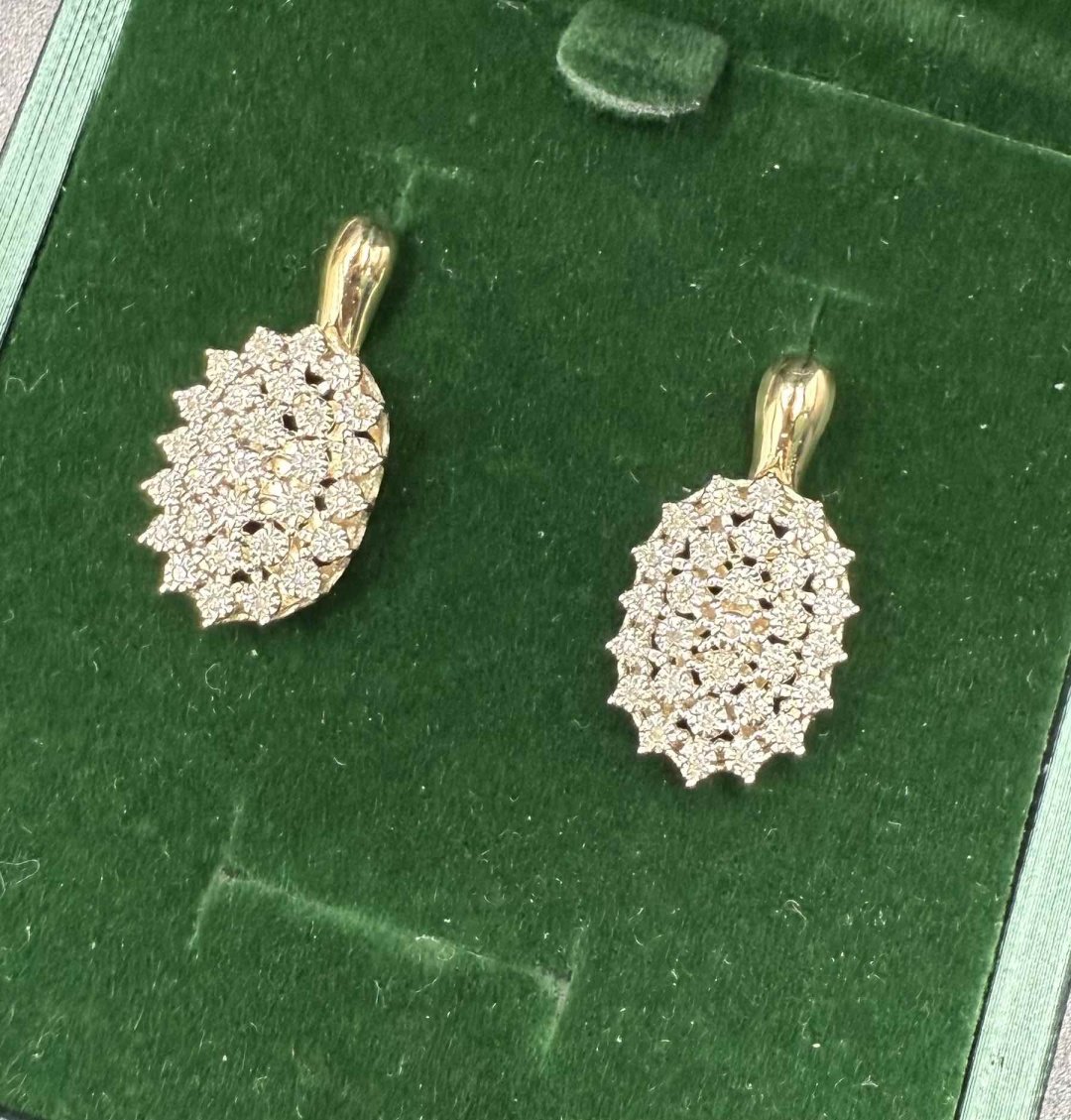 Серьги SharmStyle Ag860 вес 5.26 г золото, бриллиант купить,NaN