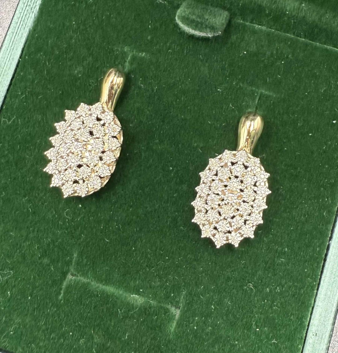 Серьги SharmStyle Ag860 вес 5.26 г золото, бриллиант купить,NaN