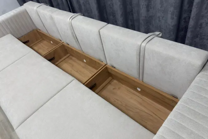 Диван Кубо, 360х120 см, обивка ткань, белый купить,NaN
