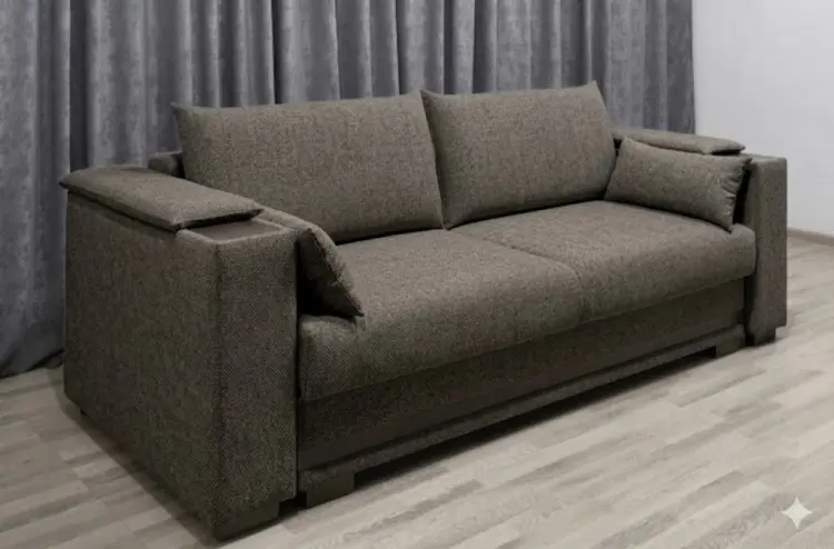 Диван Карат, 250х110 см, обивка ткань, серый купить,NaN