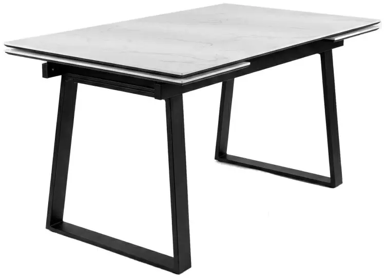 Обеденный стол ДИК DikLine DZ160, 160х90x77 см, ЛДСП, черный, белый купить,NaN