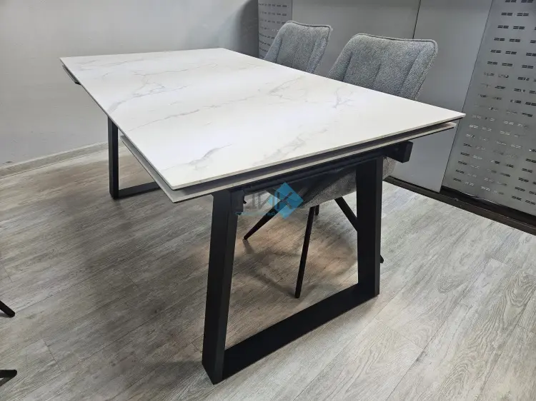 Обеденный стол ДИК DikLine DZ160, 160х90x77 см, ЛДСП, черный, белый купить,NaN