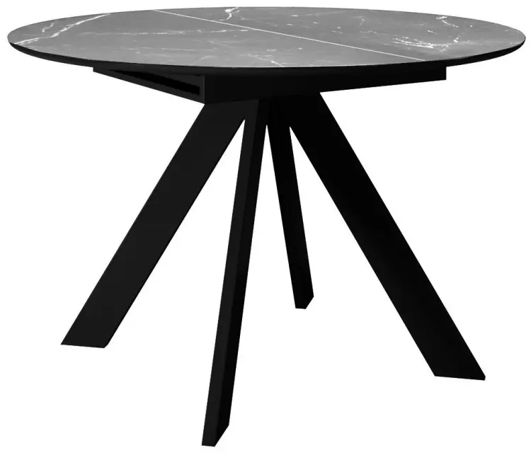 Обеденный стол ДИК DikLine SKC90, 90х90x76 см, керамогранит, черный, серый купить,NaN