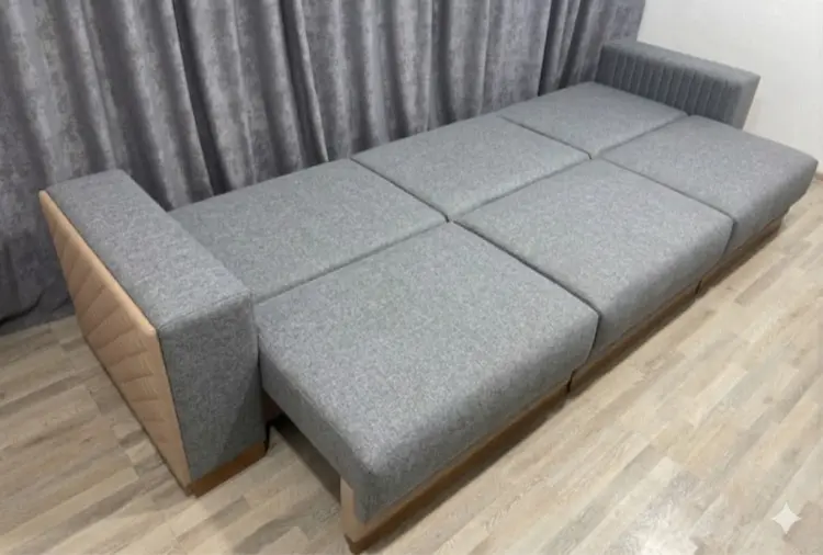 Диван Кубо, 360х120 см, обивка ткань, серый купить,NaN