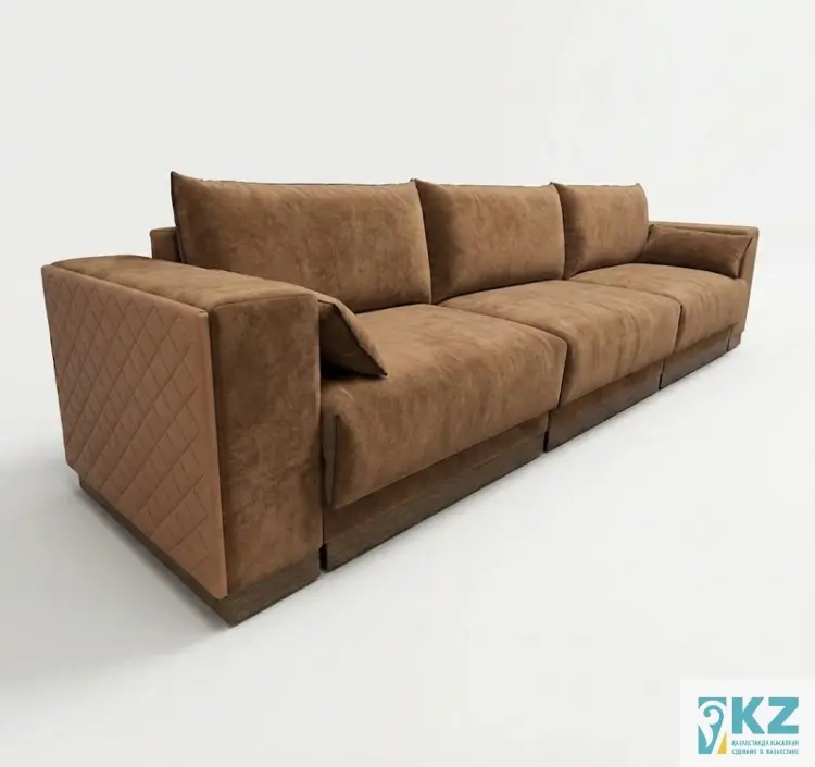 Диван Кубо, 360х120 см, обивка микровелюр, коричневый купить,NaN