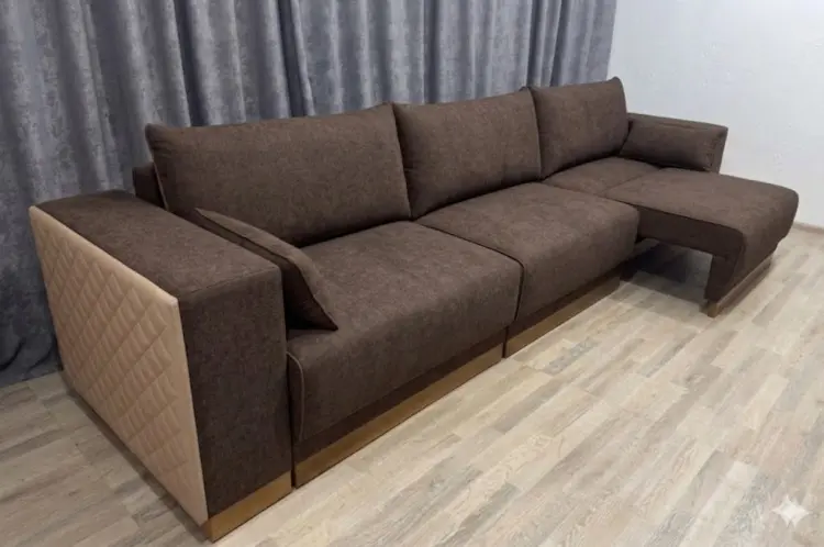 Диван Кубо, 360х120 см, обивка микровелюр, коричневый купить,NaN