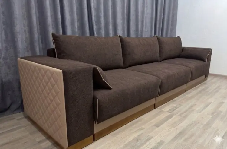 Диван Кубо, 360х120 см, обивка микровелюр, коричневый купить,NaN
