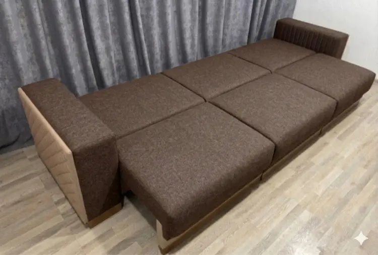 Диван Кубо, 360х120 см, обивка микровелюр, коричневый купить,NaN