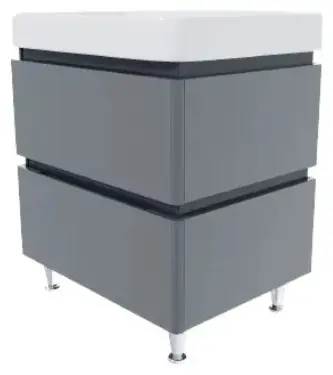 Тумба с раковиной KABINKA.KZ Hilton-60, 60x82x45 см, серый купить,NaN