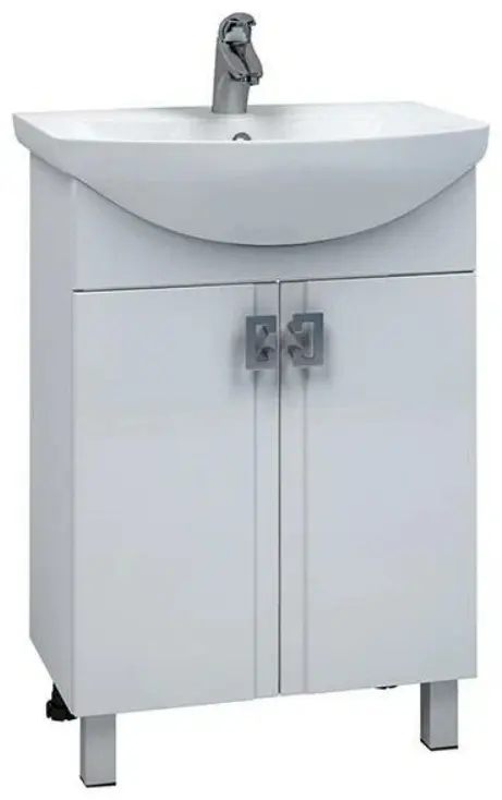 Тумба с раковиной Mixline КВАДРО-55 + Элеганс-55, 49x84x31 см, белый купить,NaN