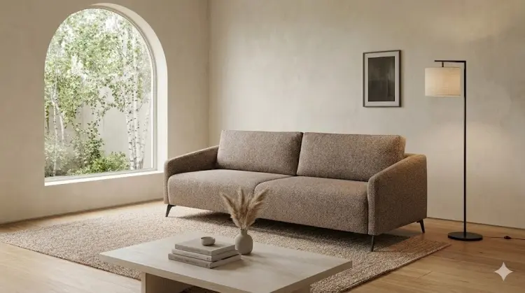 Диван K0000327352, 225х107 см, обивка рогожка, коричневый купить,NaN